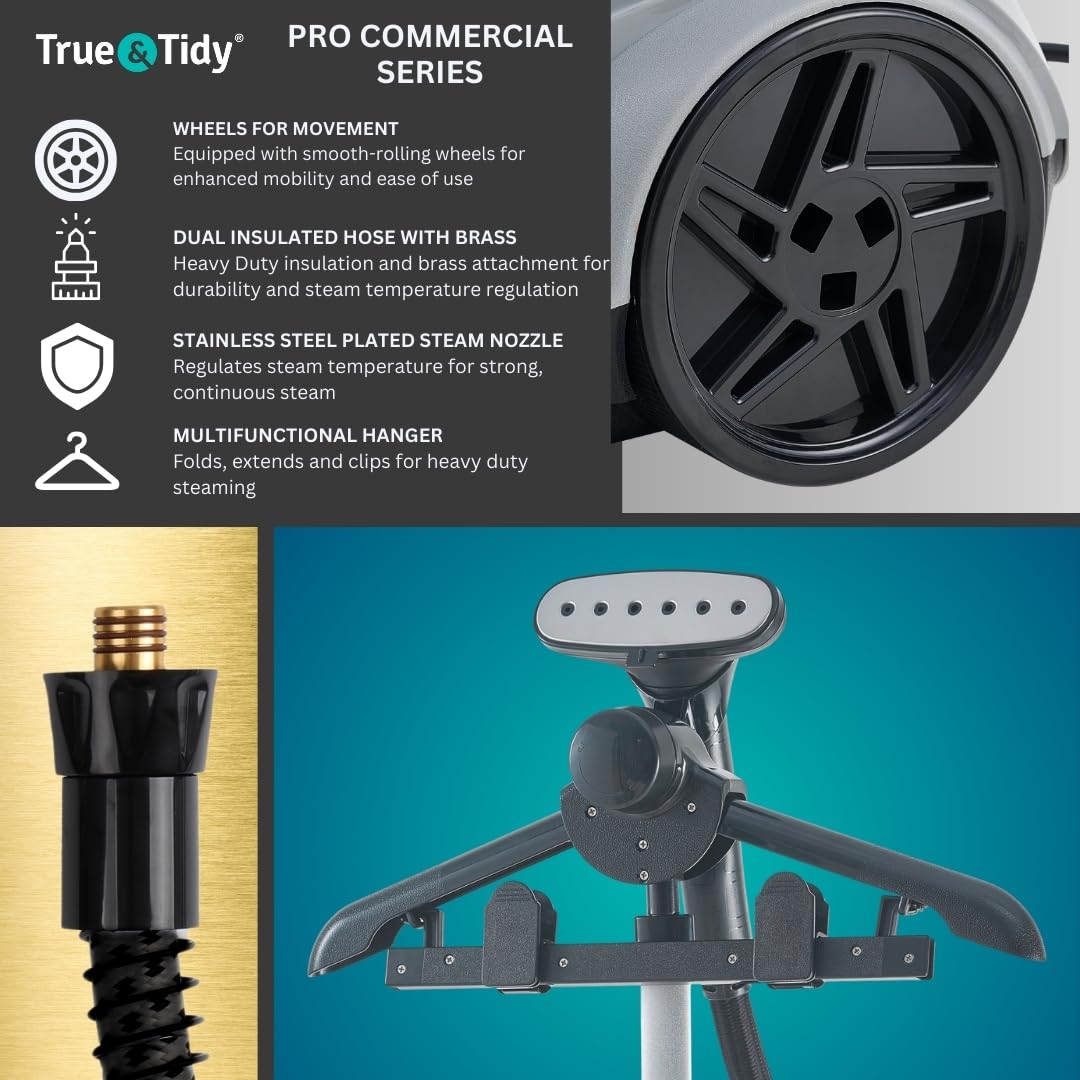 True & Tidy steamer retractable telescopic pole for compact storage