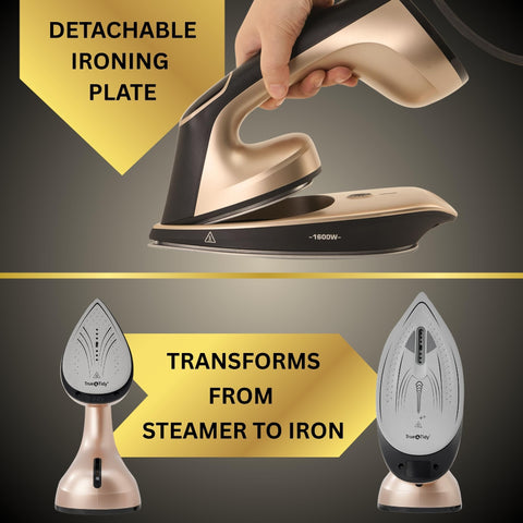 True & Tidy DuoPress XL 2-in-1 iron and steamer for versatile garment care.