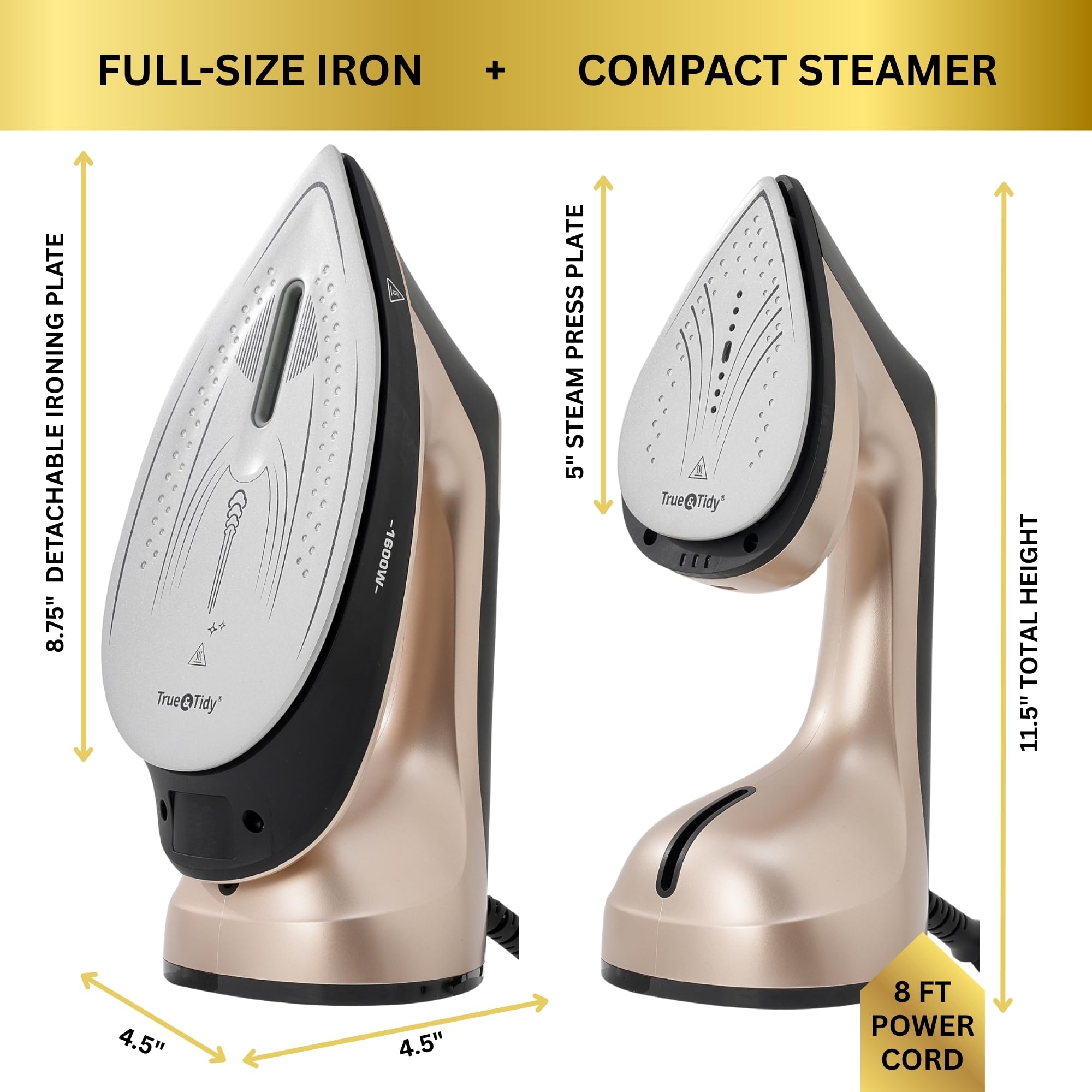 True & Tidy DuoPress XL no-drip technology prevents water spots on delicate materials.