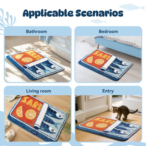 TRUEDAYS Sardine-Can Bath Mat machine washable for easy care