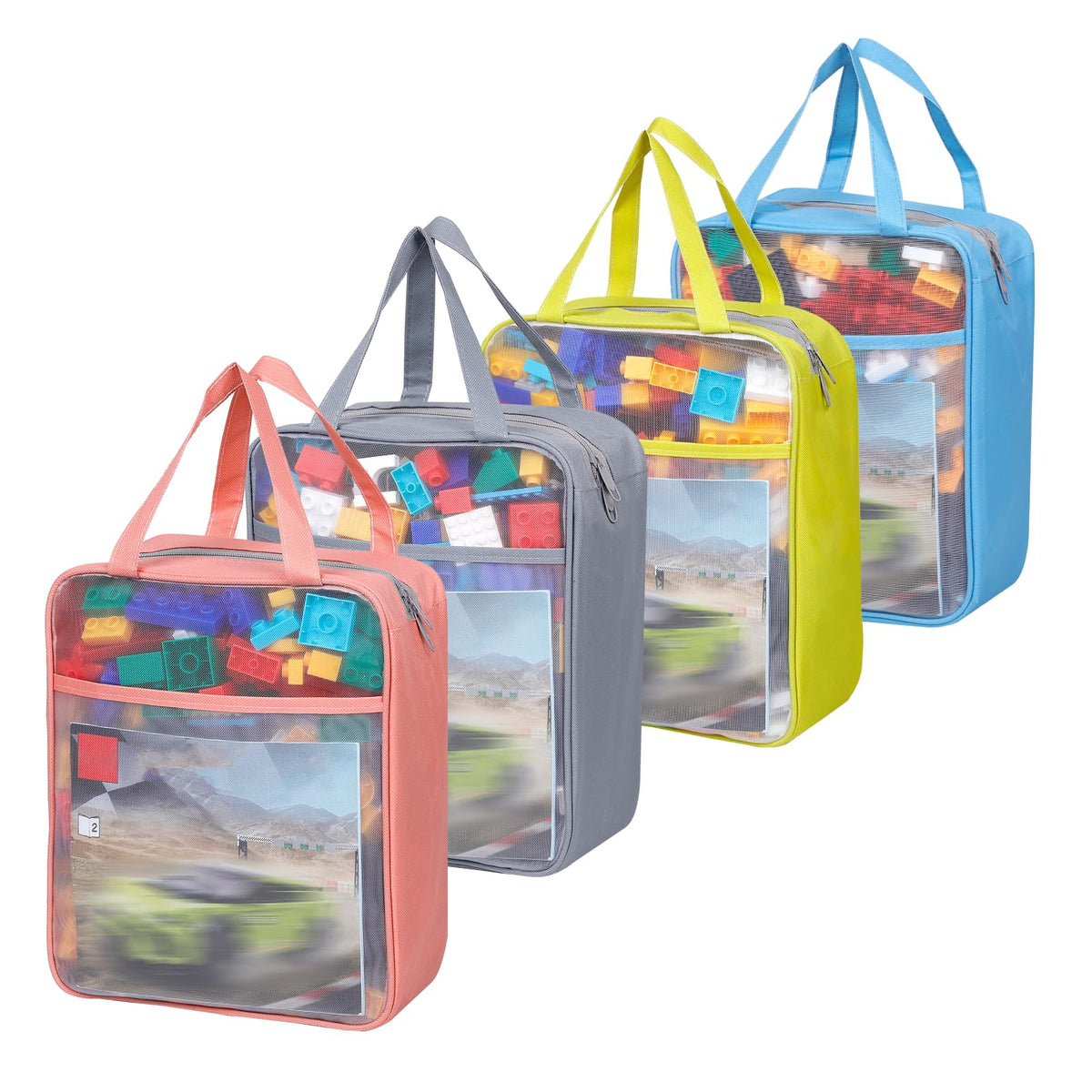TrueLux mesh toy bag – large capacity see-through storage for quick toy access
