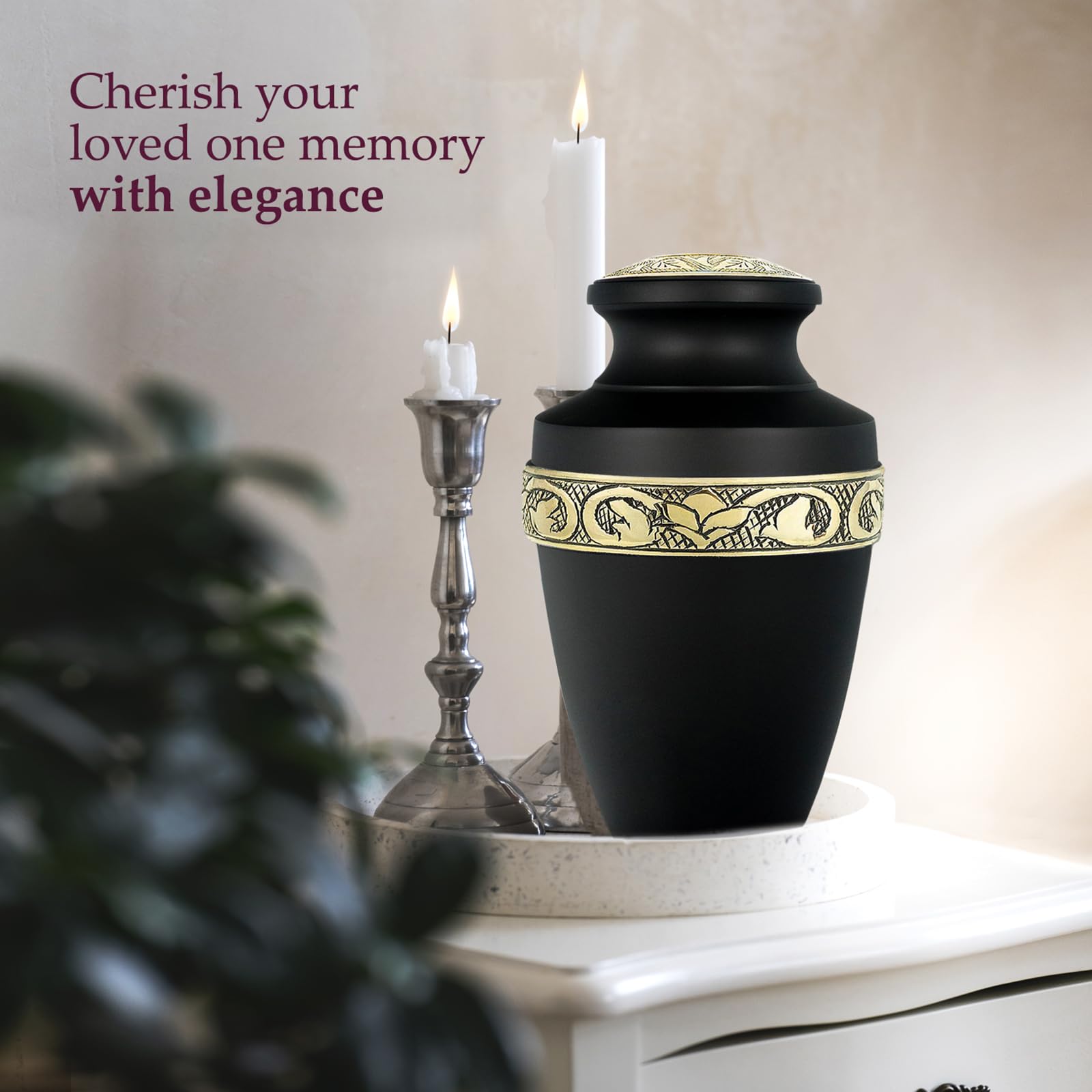 Trupoint Memorials Grecian urn bottom features a protective felt pad.