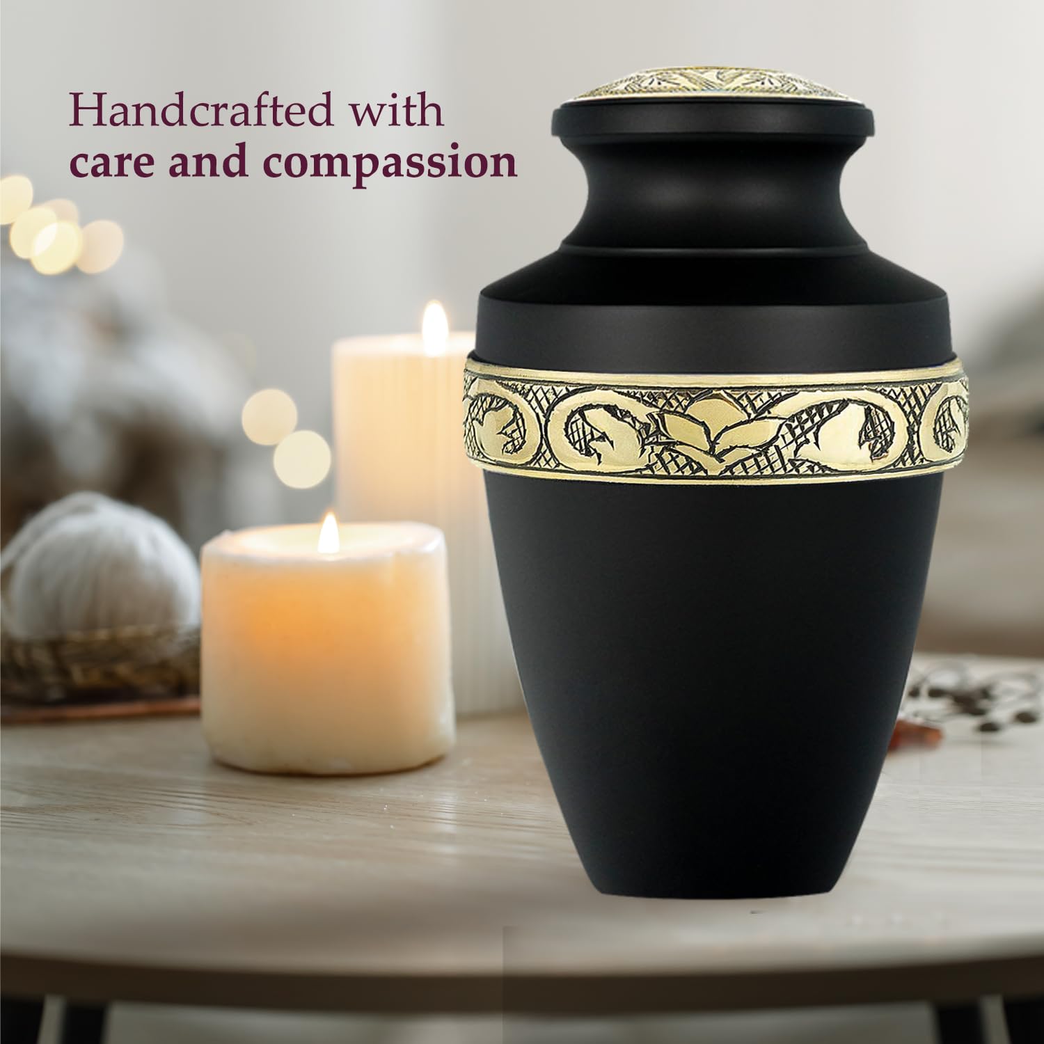 Trupoint Memorials Grecian urn with screw-top lid for secure closure.