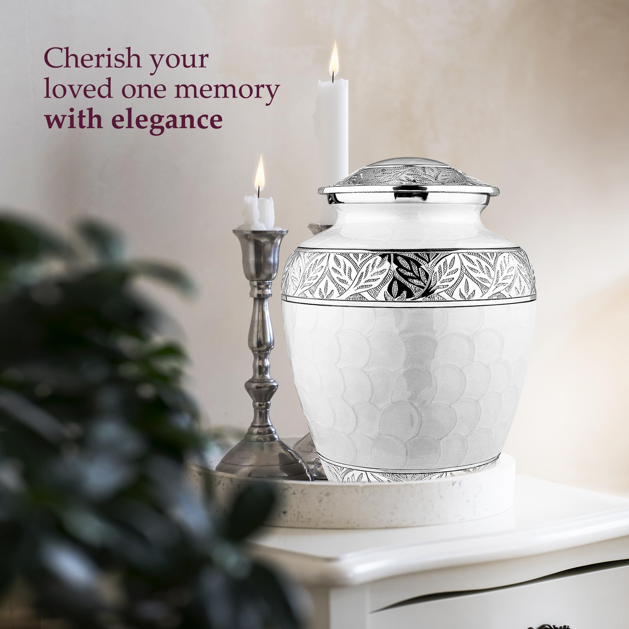 Trupoint Memorials adult urn sized 9.5 by 7 inches for men and women