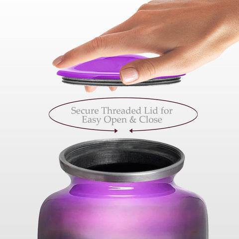 Trupoint Memorials urn with easy-pour funnel for clean pouring of ashes.