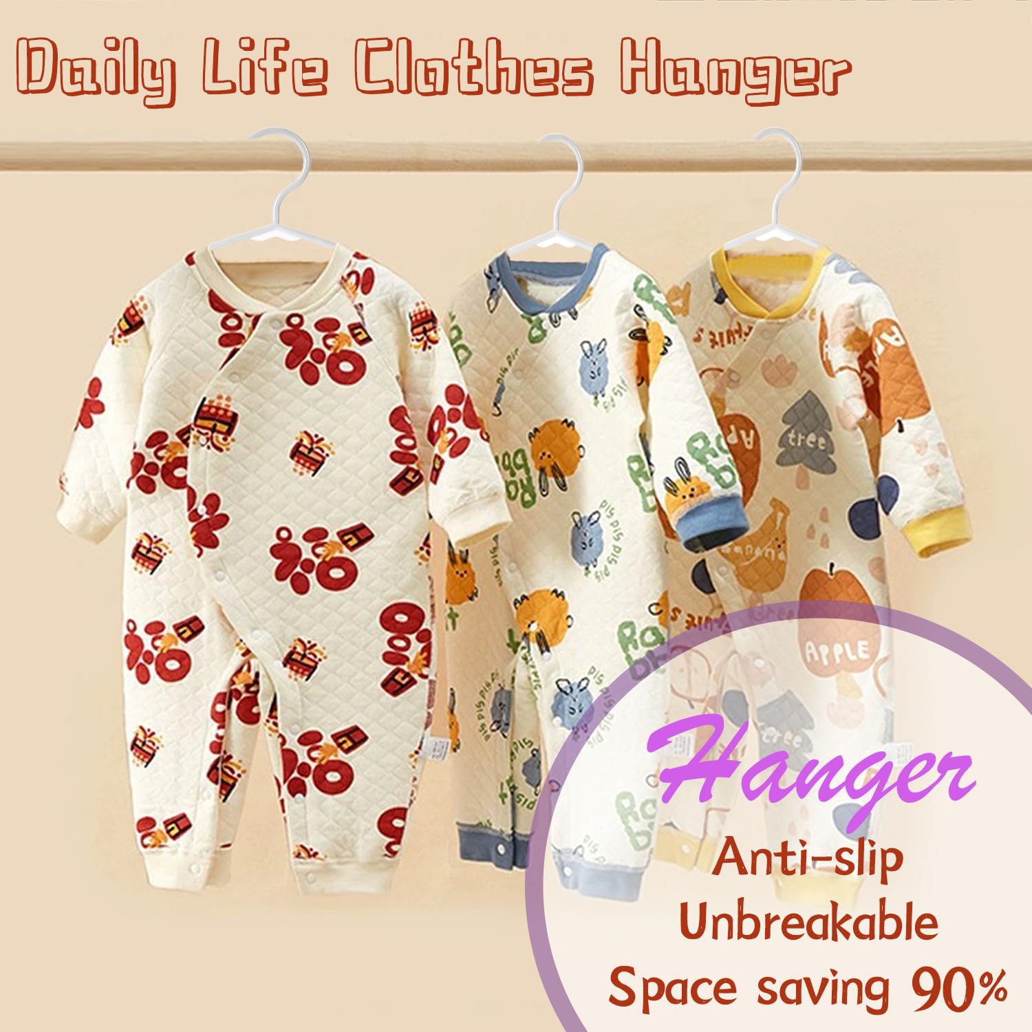 Trusir non-slip shoulders keep baby and toddler outfits securely in place.