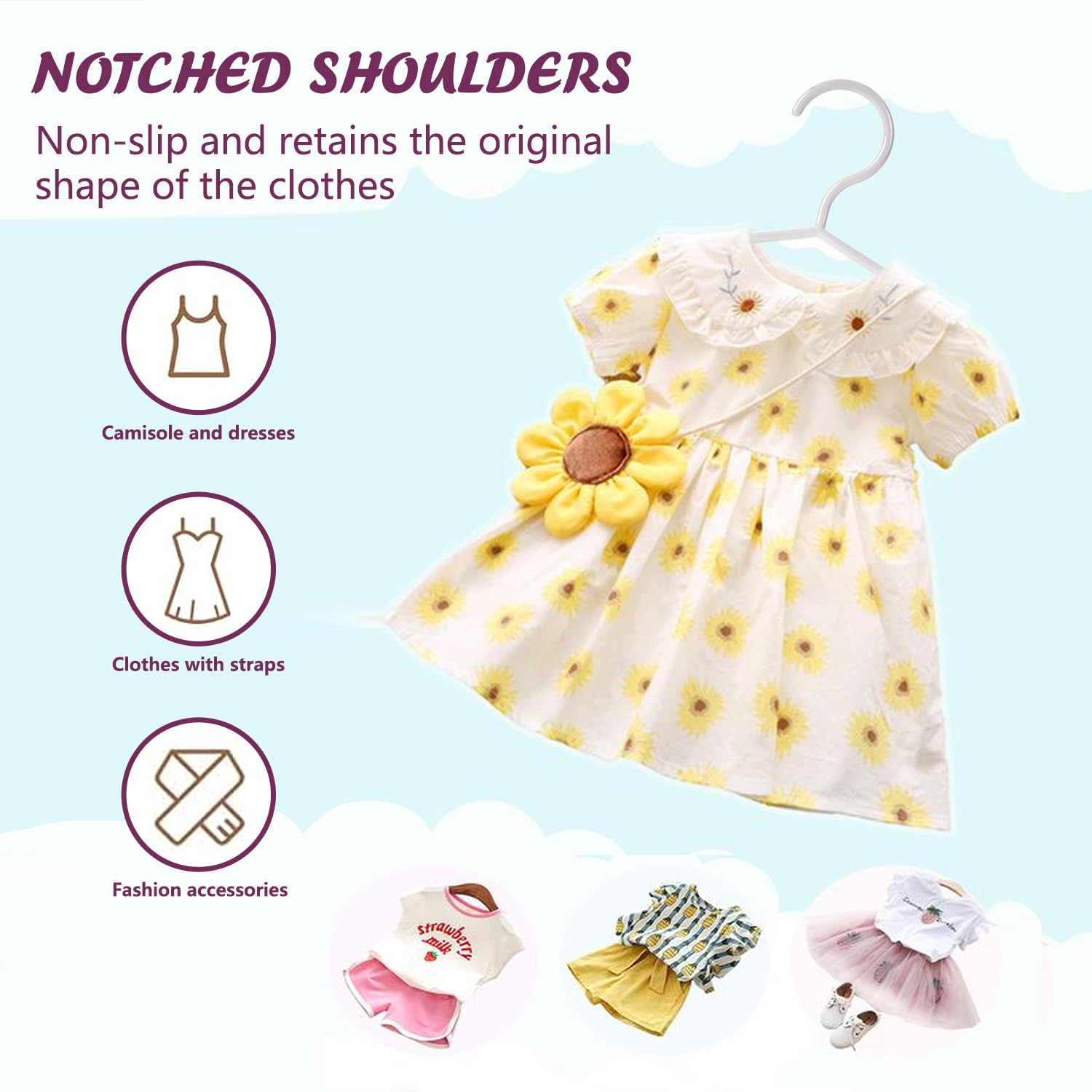 Trusir non-slip shoulders prevent outfits from slipping off.