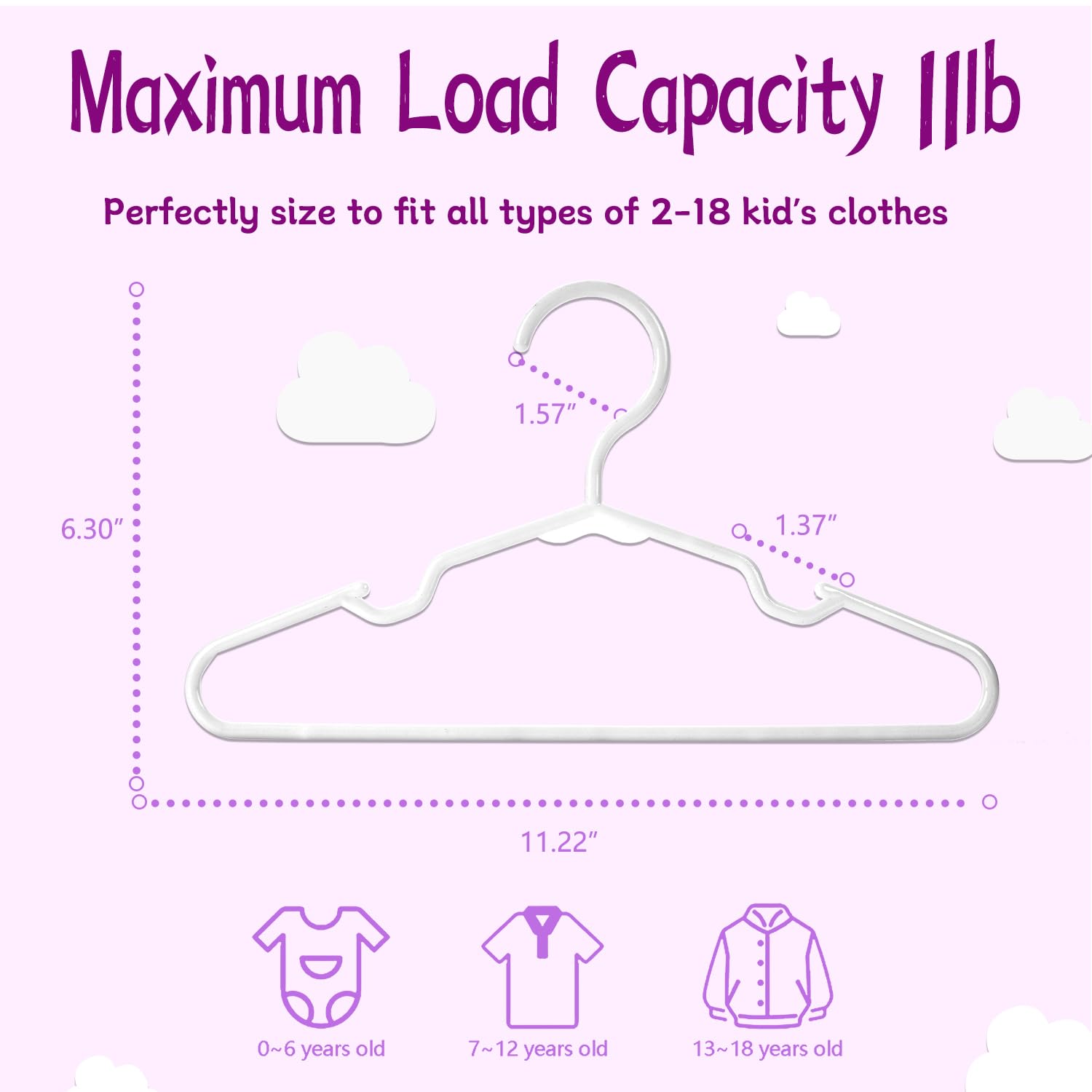 Trusir kids hanger close-up shows reinforced rounded edges protecting clothes.