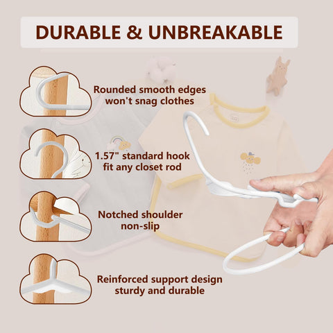 Trusir kids hangers slim design saves closet space and keeps items accessible.