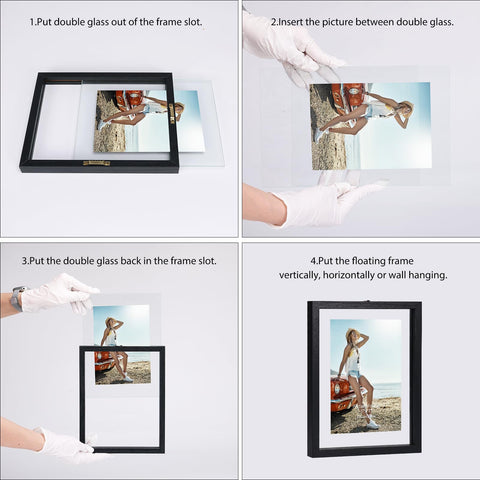 Trwcrt wood-texture MDF frame in black finish for versatile display