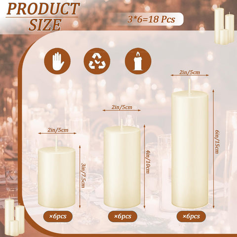 Trxvxo ivory pillar candle 4-inch adds warm ambiance to events.