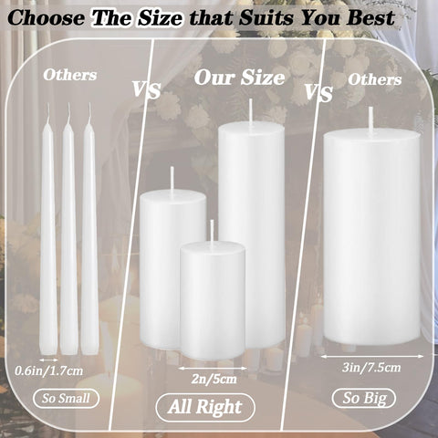 Trxvxo ivory pillar candle centerpiece setup for holidays.