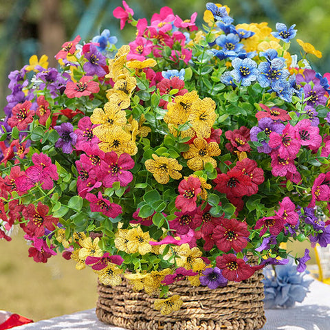 Trytuny artificial flowers with bendable stems for easy shaping in any outdoor arrangement.