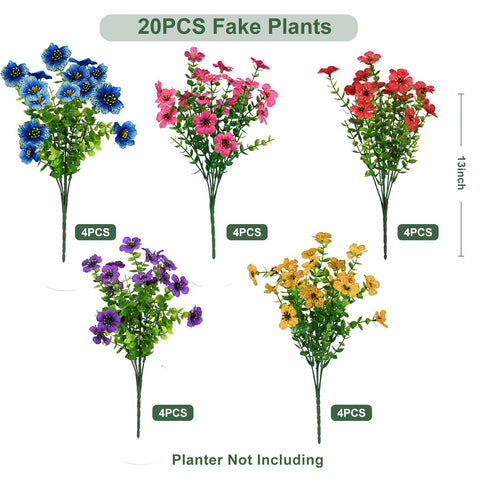Trytuny artificial flowers with UV-resistant fake silk finish for long-lasting outdoor display.