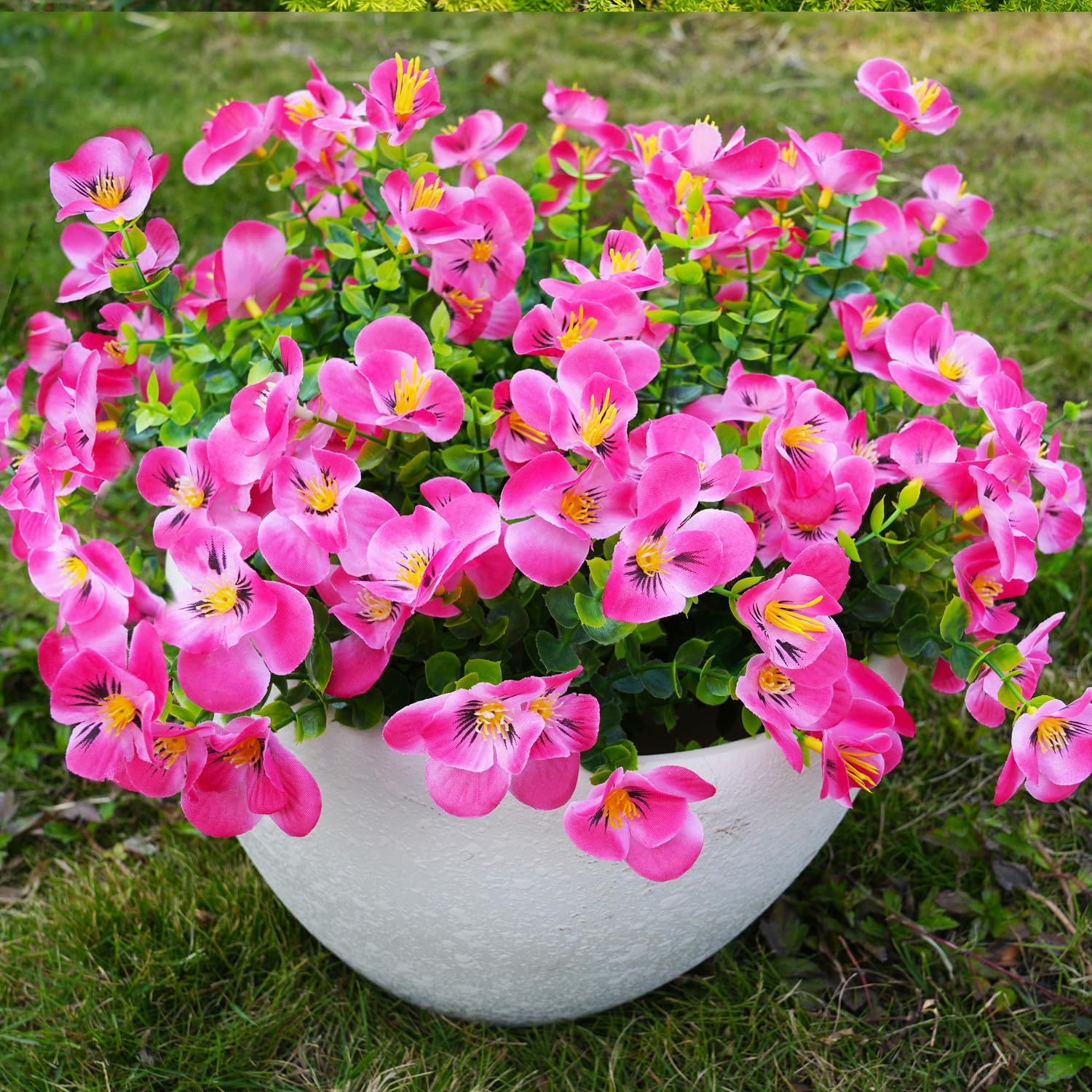 trytuny artificial flowers outdoor rose red in sunlight for long-lasting curb appeal.
