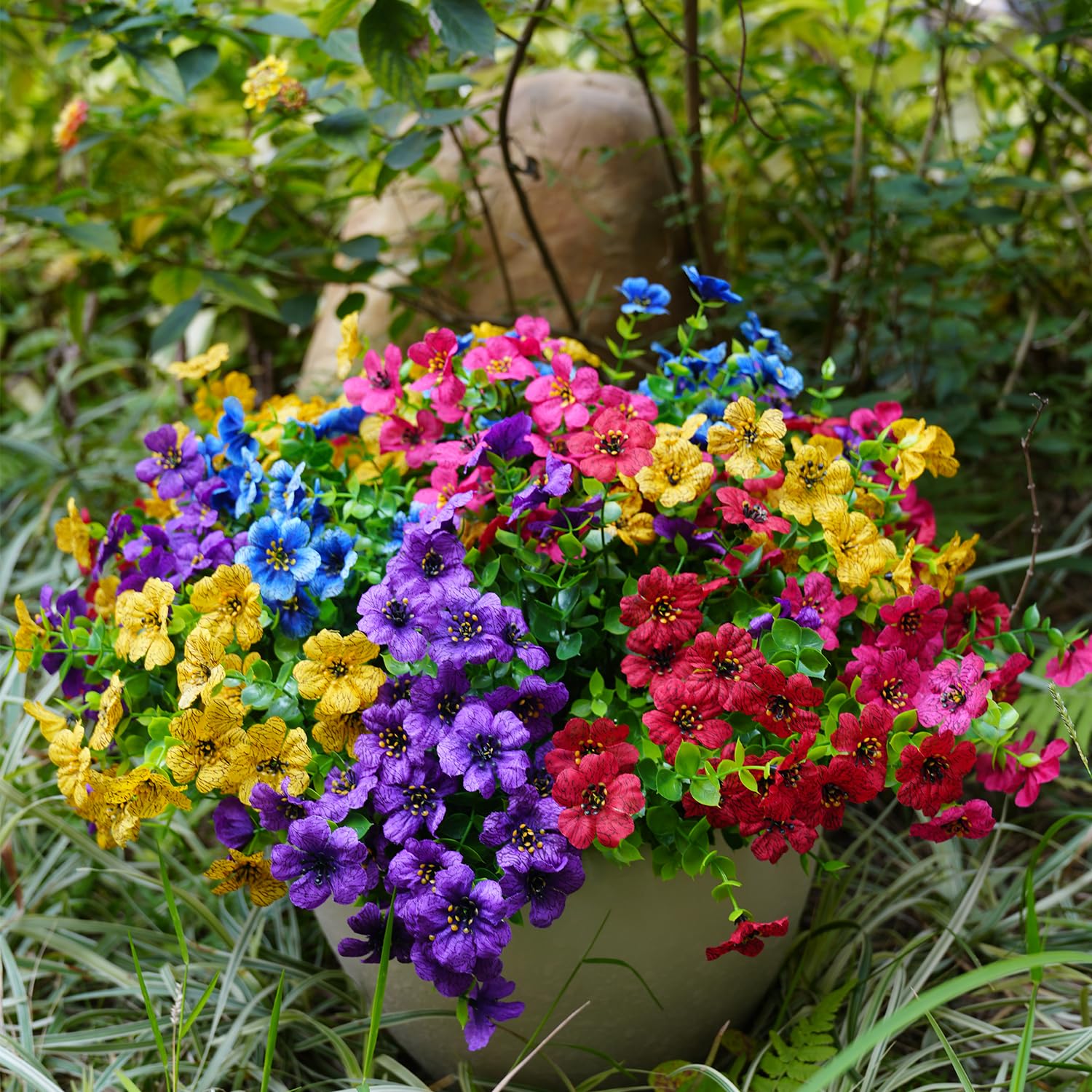 Trytuny artificial flowers designed for window boxes patios and planters, no watering needed.