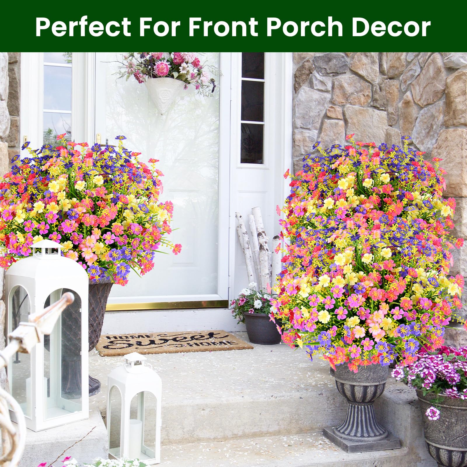 Trytuny artificial plants for porch create inviting, evergreen accents.