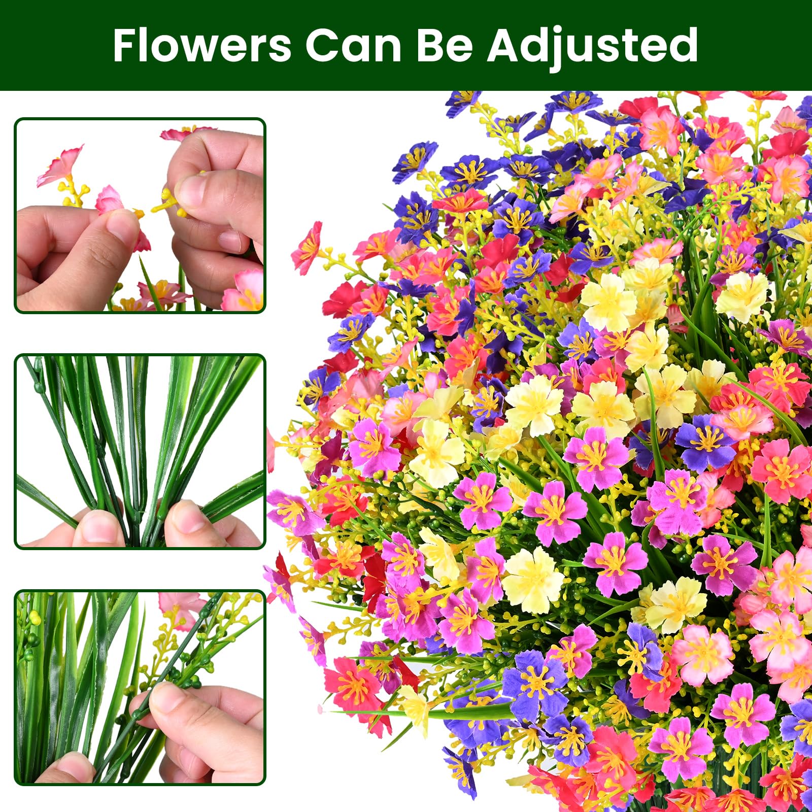 Trytuny fake flowers window box for bright, maintenance-free curb appeal.