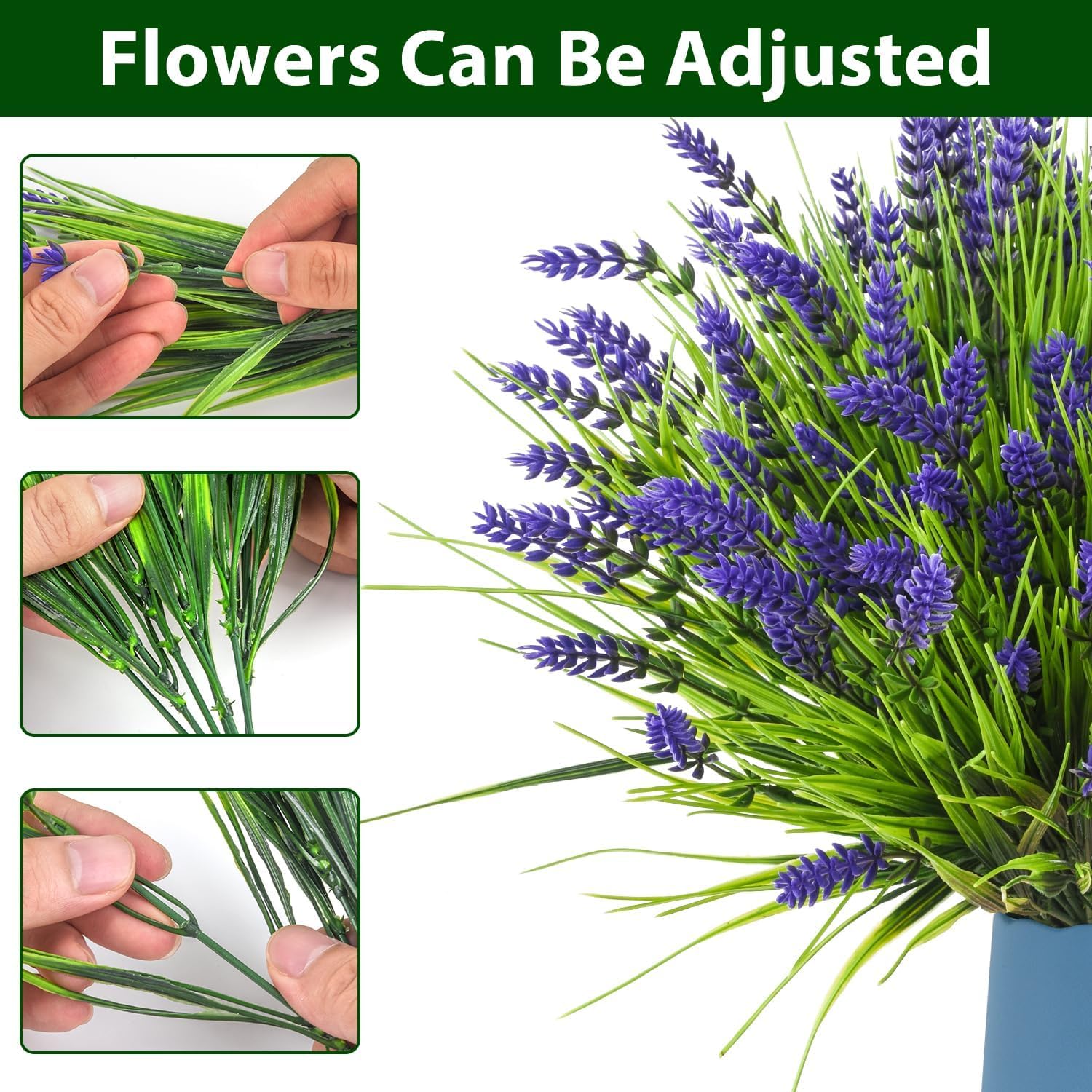 Trytuny fake lavender plants outdoor planters — vibrant color that resists weather for maintenance-free porches.
