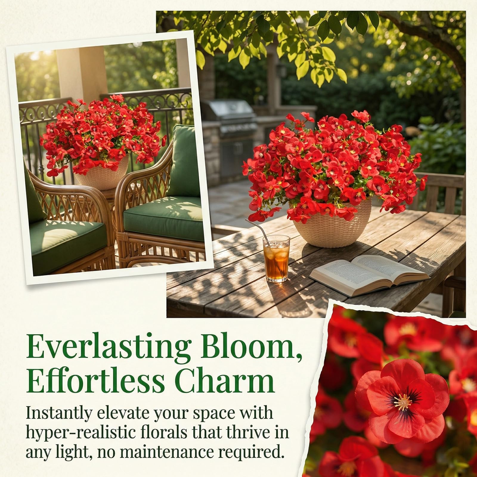 trytuny indoor-outdoor decor red flowers versatile for any space