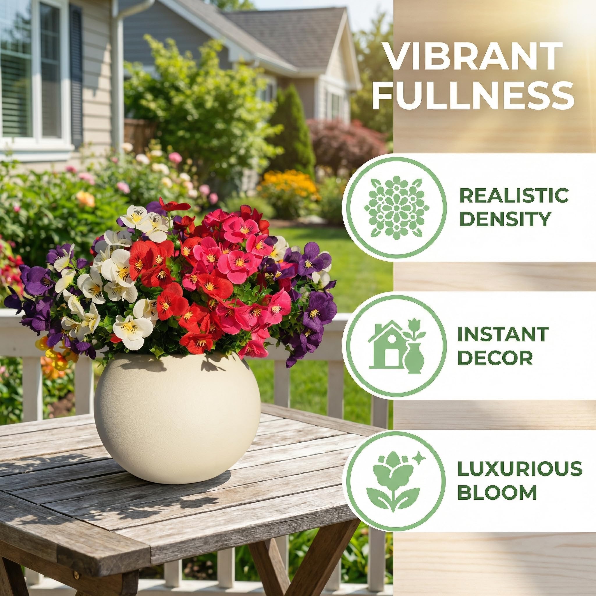 Trytuny outdoor porch decor pansies brighten entryways.