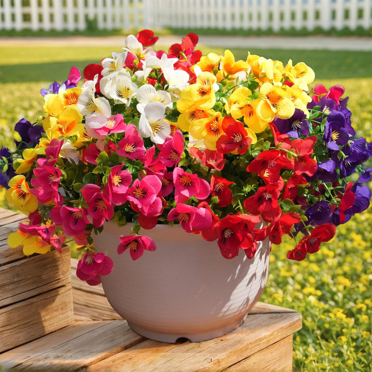Trytuny pansies outdoor uv resistant for long-lasting porch decor.