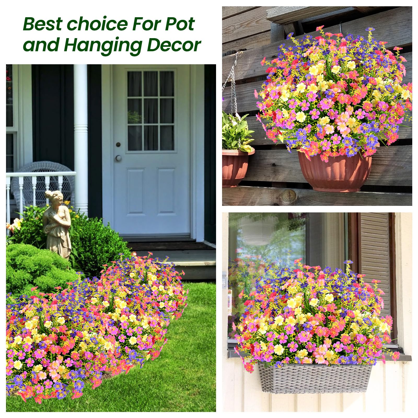 Trytuny plastic faux flowers for garden decor that stays vibrant.