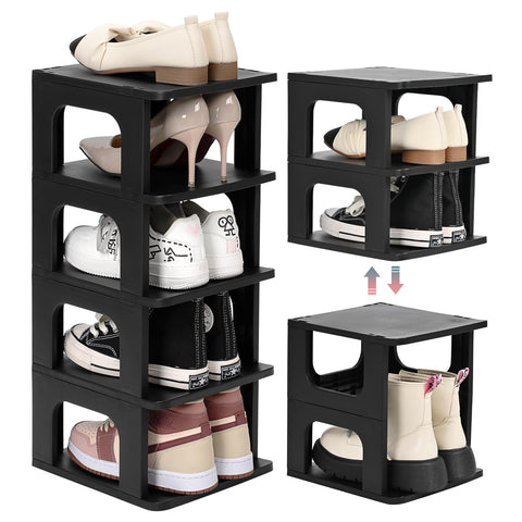 TRZZ 5-Tier shoe rack with removable partitions for versatile storage.