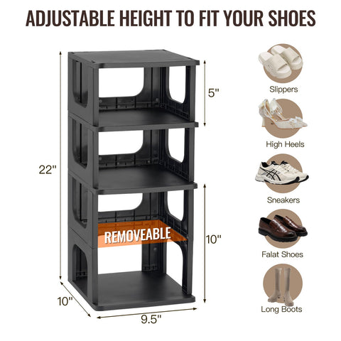 TRZZ shoe rack assembly shows quick, tool-free setup and secure connection.