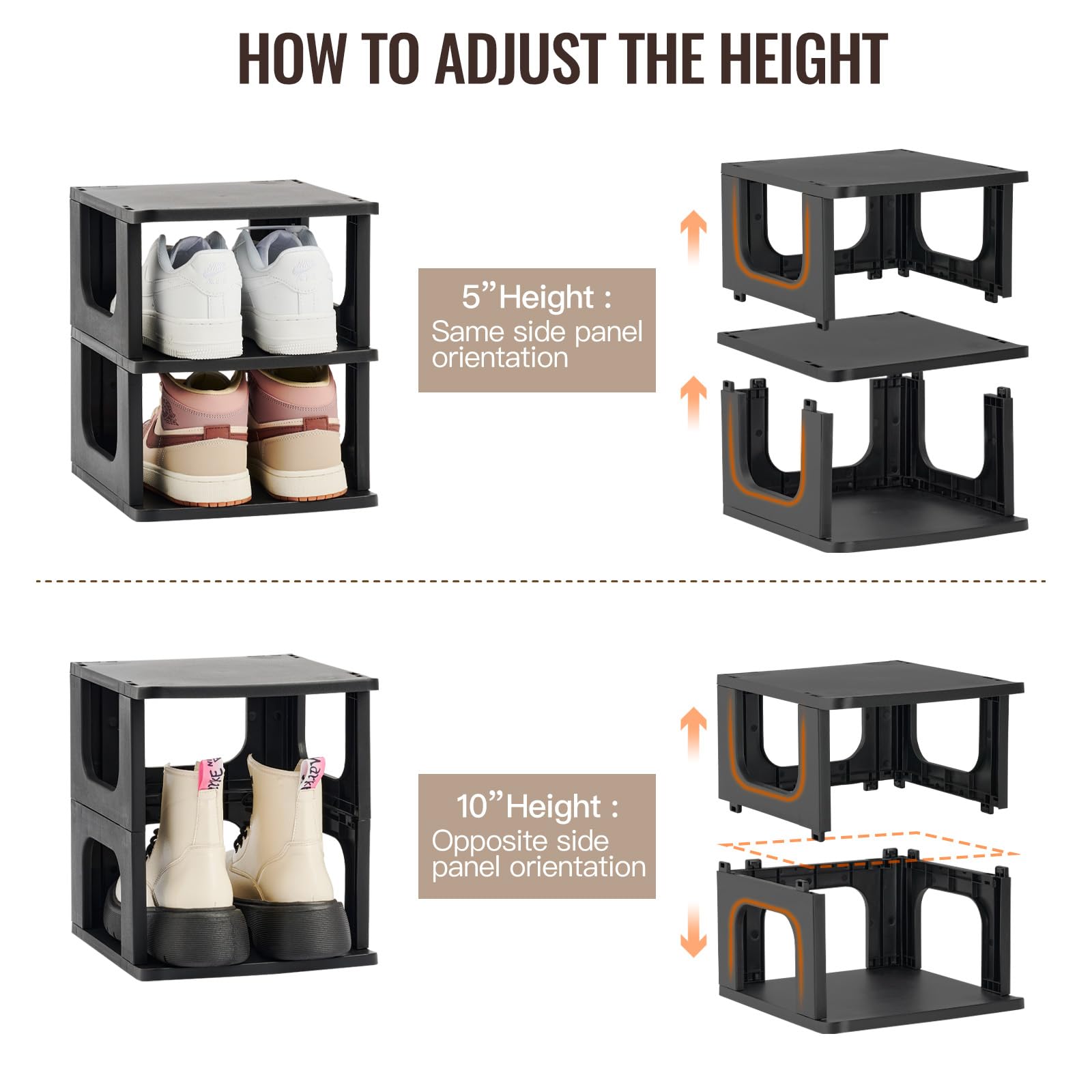 TRZZ narrow shoe rack demonstrates space-saving design for small closets.