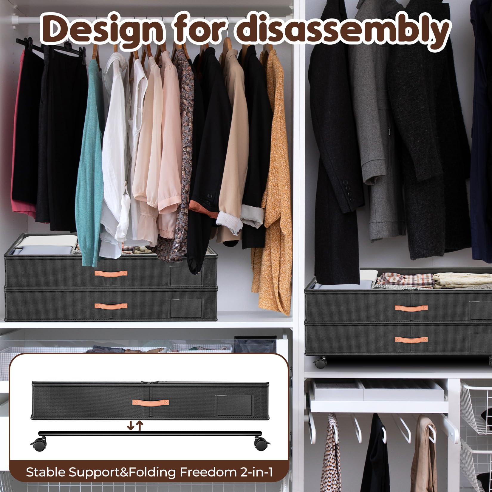 Tsinglax compact organization in a bedroom for seasonal items and toys.