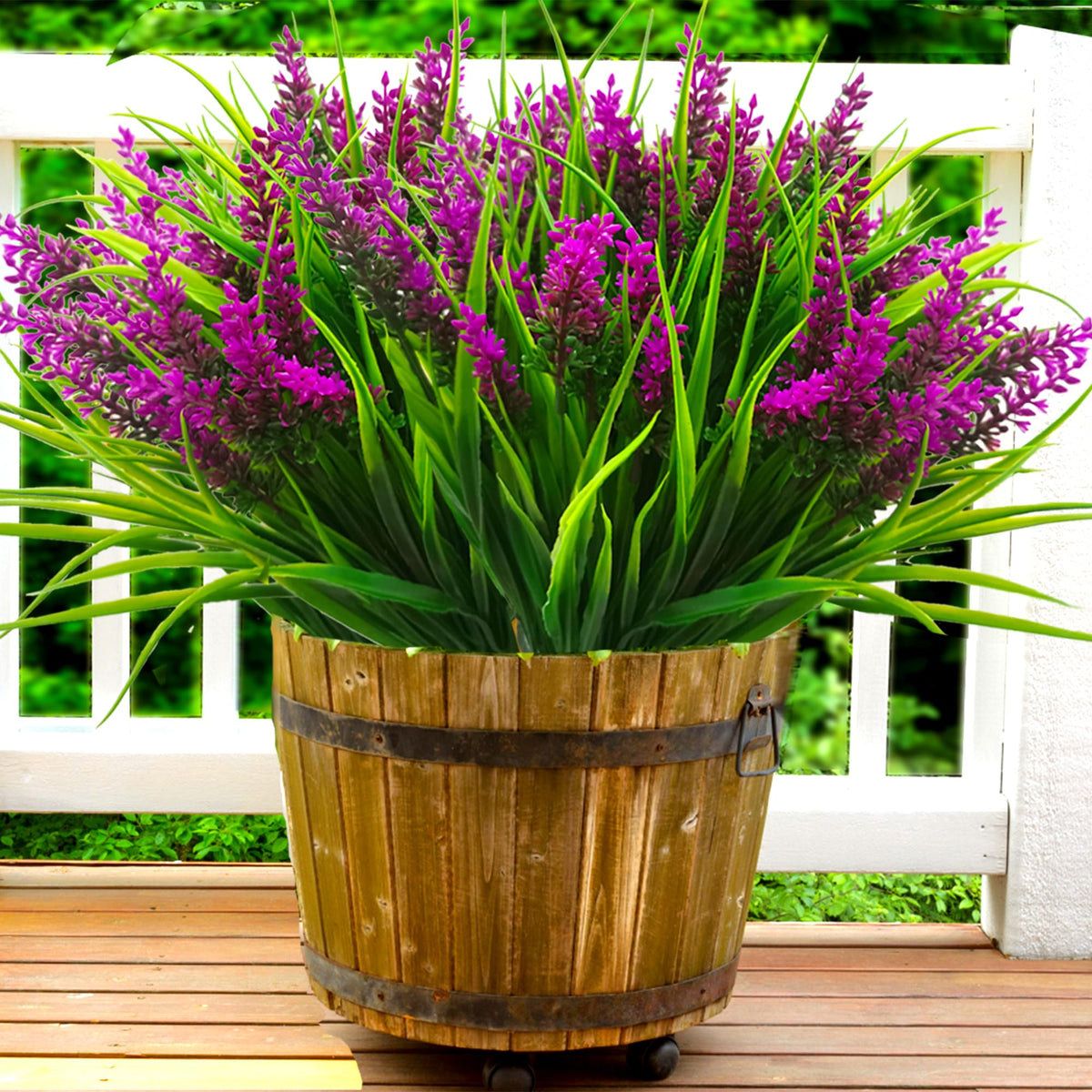 TSTWETO artificial outdoor plant bundles arranged for porch decor