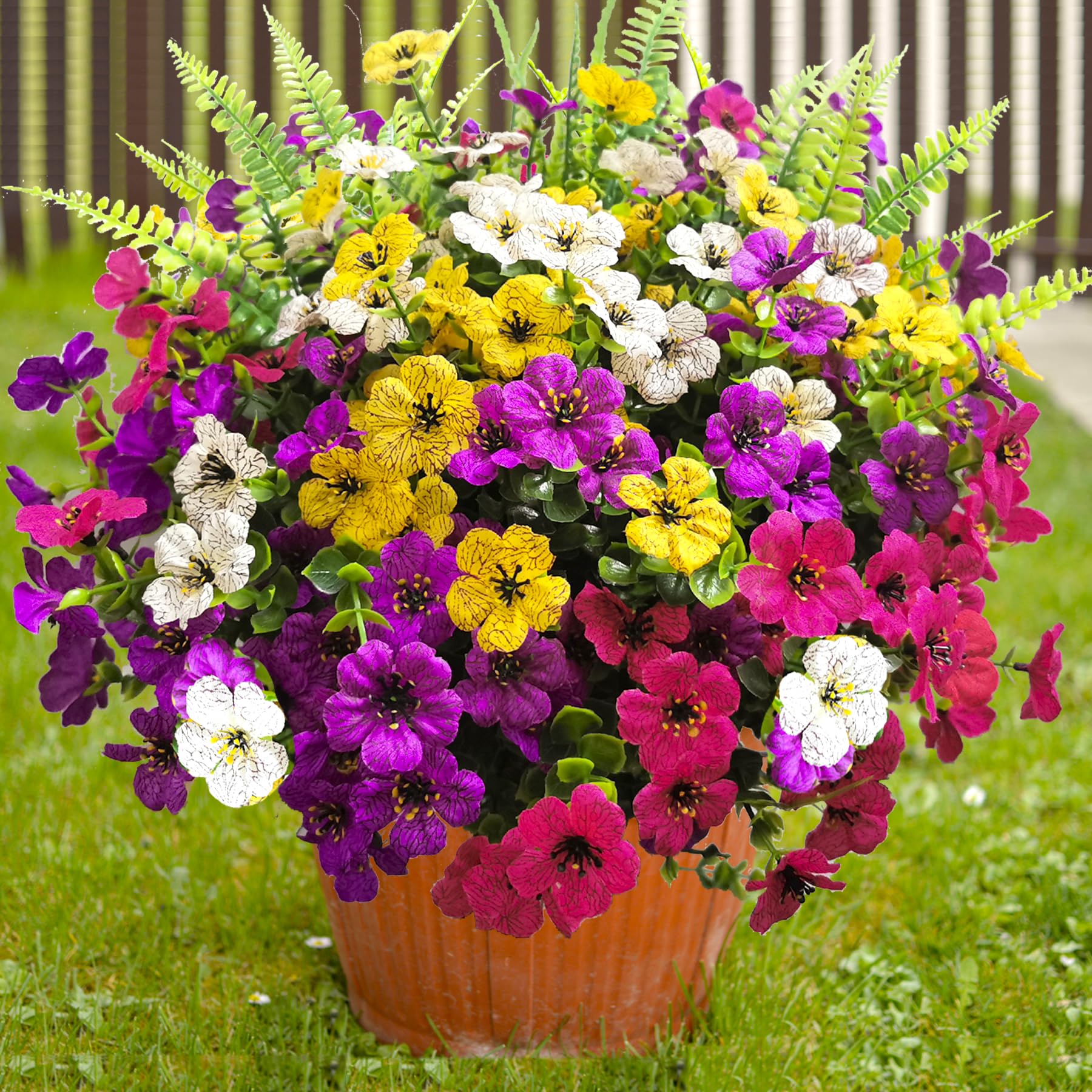 TSTWETO outdoor artificial flowers in a 16-bundle arrangement for porch decor