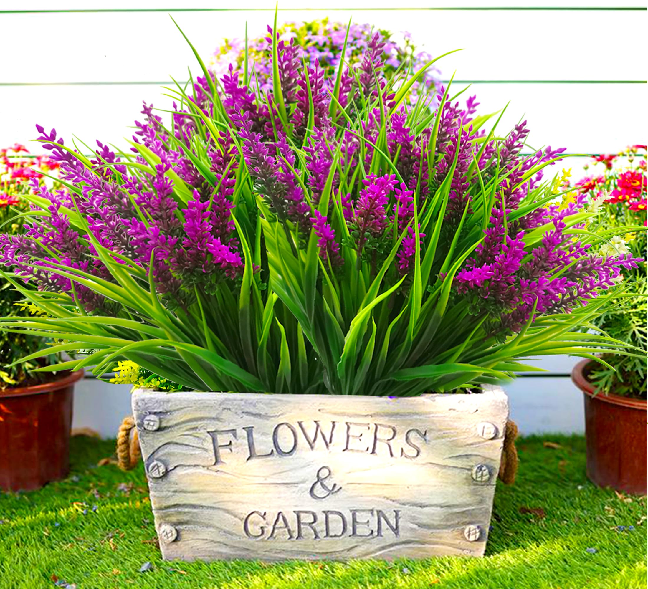 TSTWETO window box artificial plants ready for planters