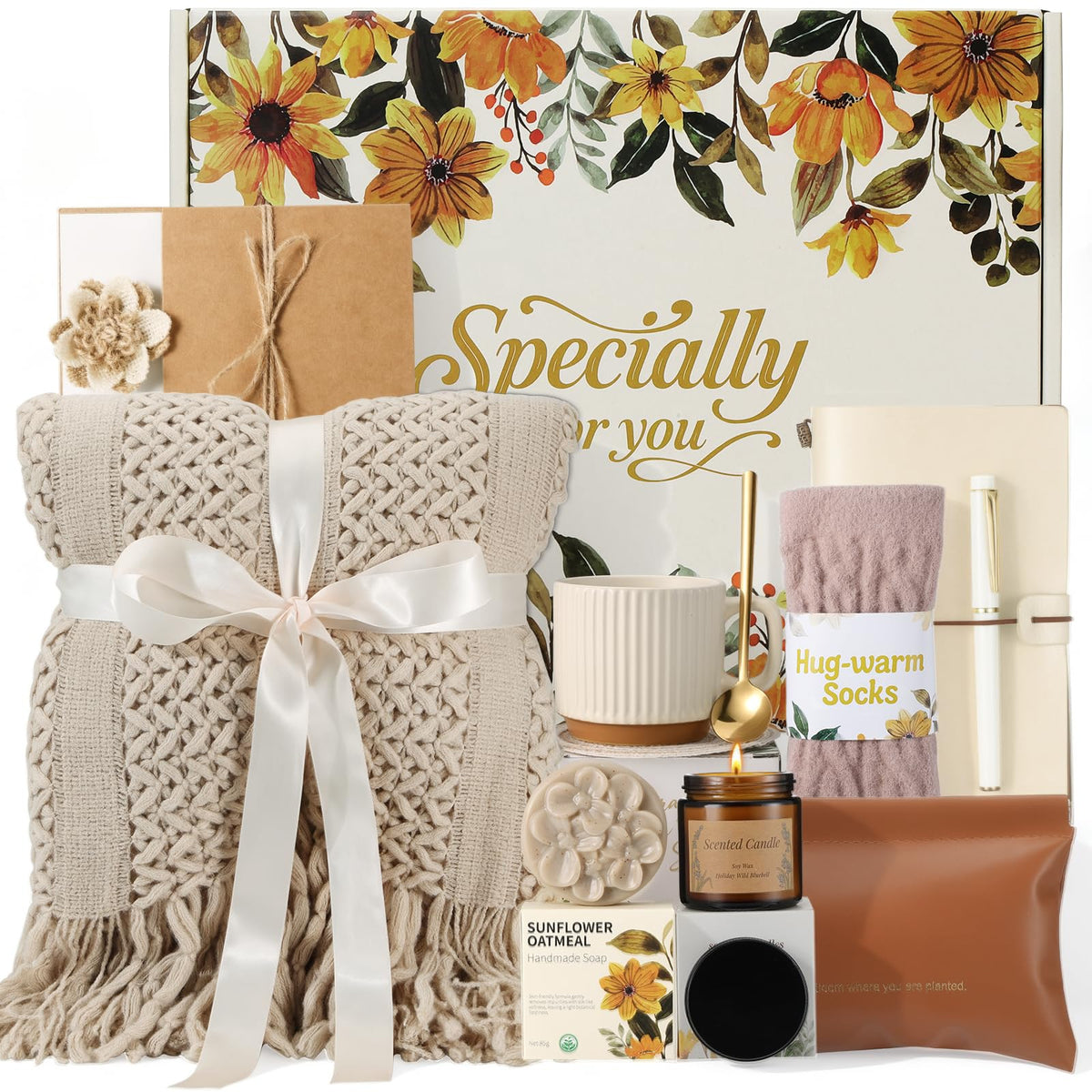 TsunNee Mothers Day gift box with a soft knitted blanket for cozy moments