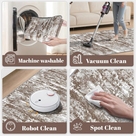 TTelephant Runners modern brown rug for kitchens and hallways