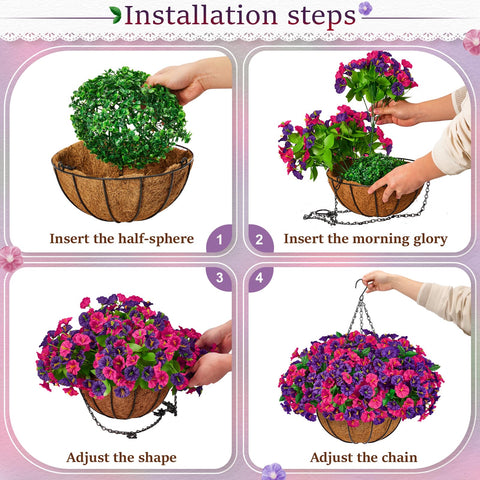 TTQ artificial hanging flower baskets designed for durable outdoor decor.