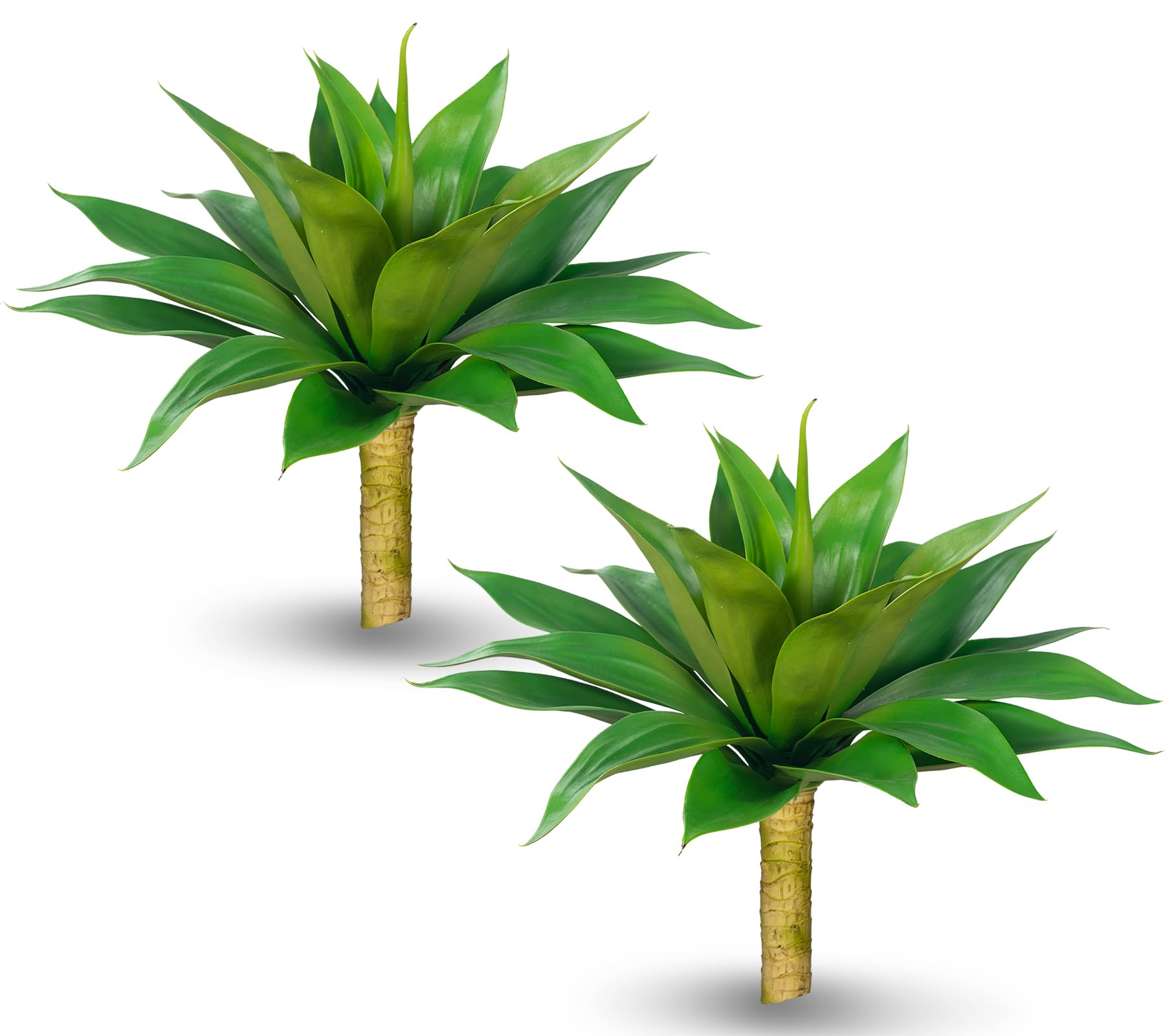 Ttranewsoo artificial agave plants front view demonstrates broad, realistic leaves for curb appeal.
