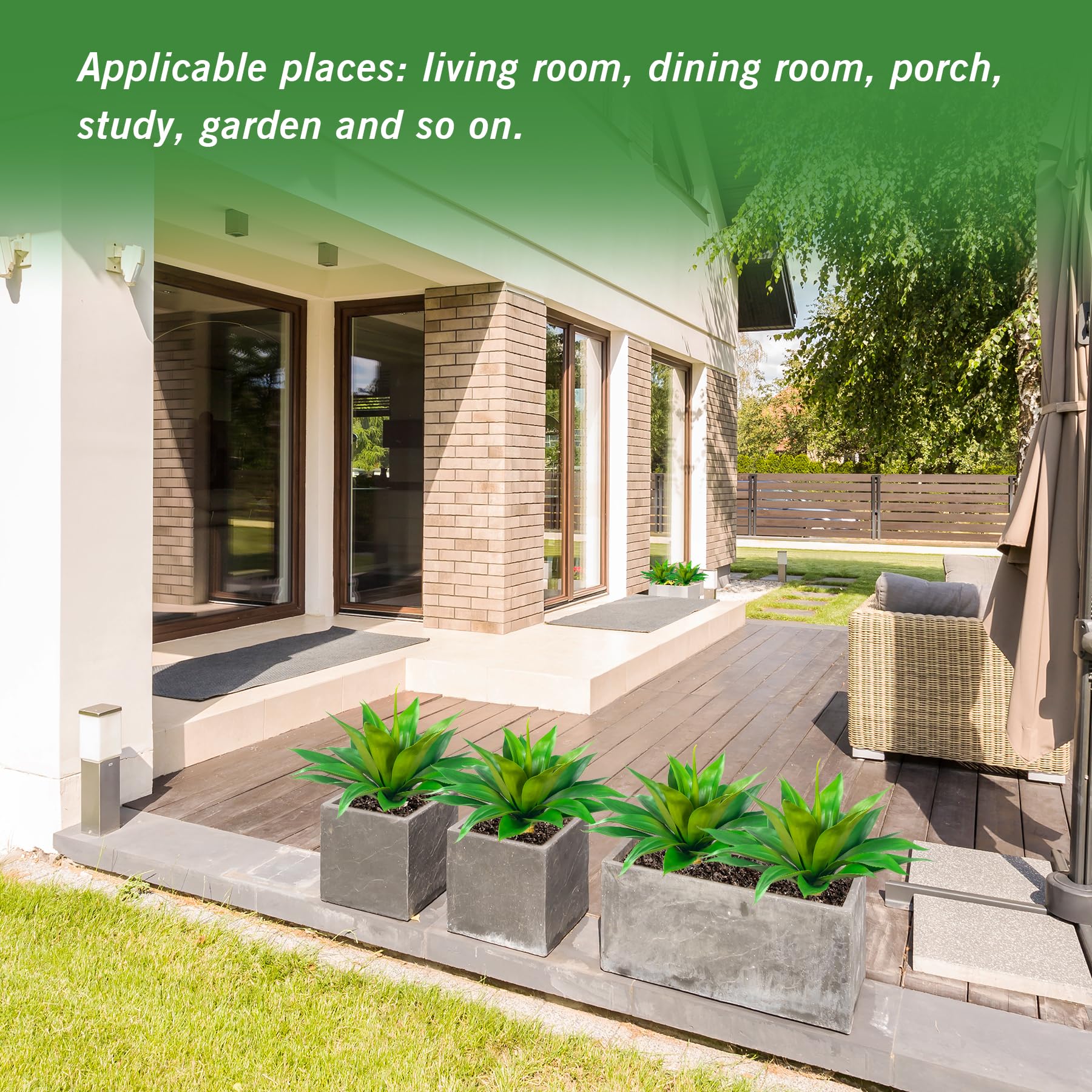Ttranewsoo artificial agave plants indoor-decor adds year-round visual interest without watering.
