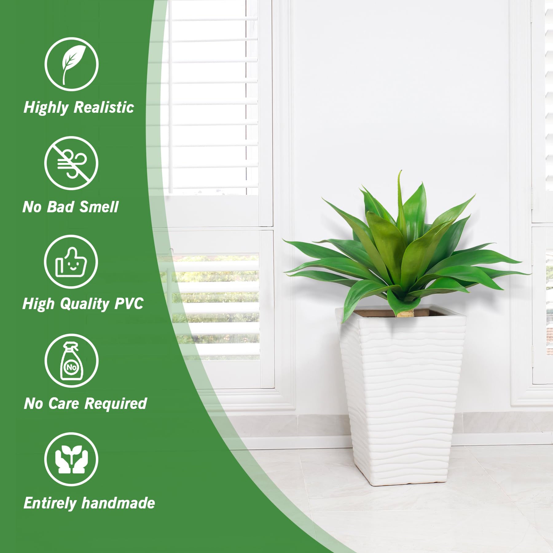 Ttranewsoo artificial agave plants outdoor-decor emphasizes maintenance-free greenery for porches.