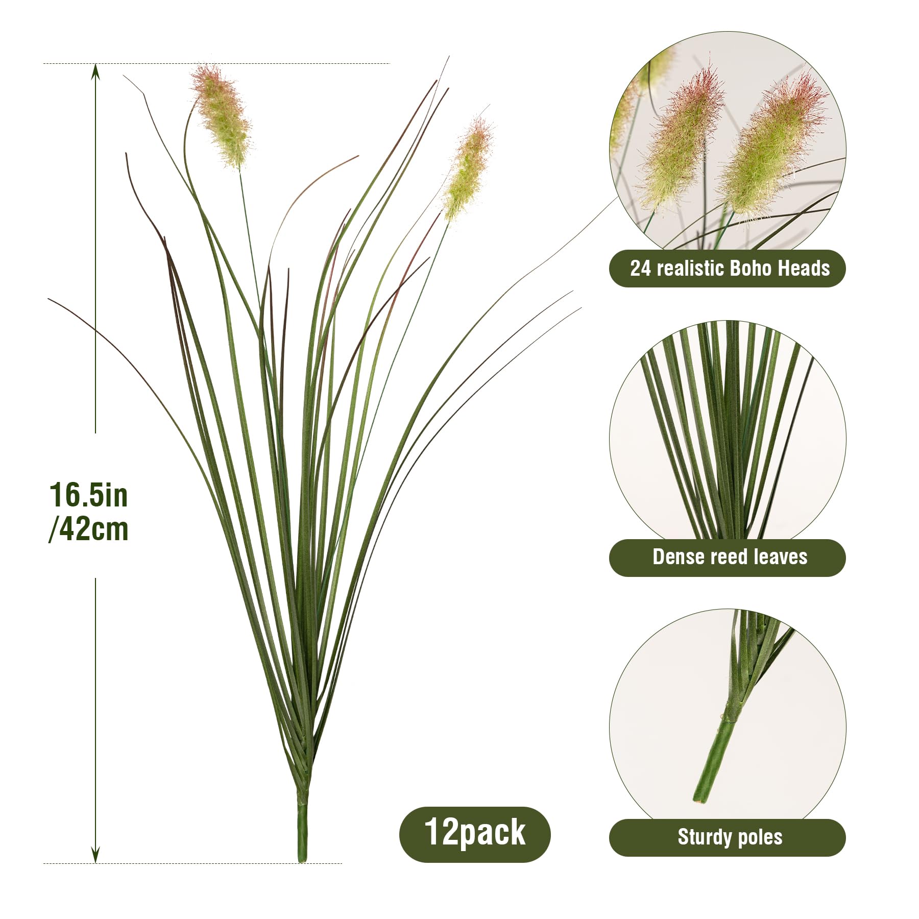 Ttranewsoo grass with center cattail detail, natural look.