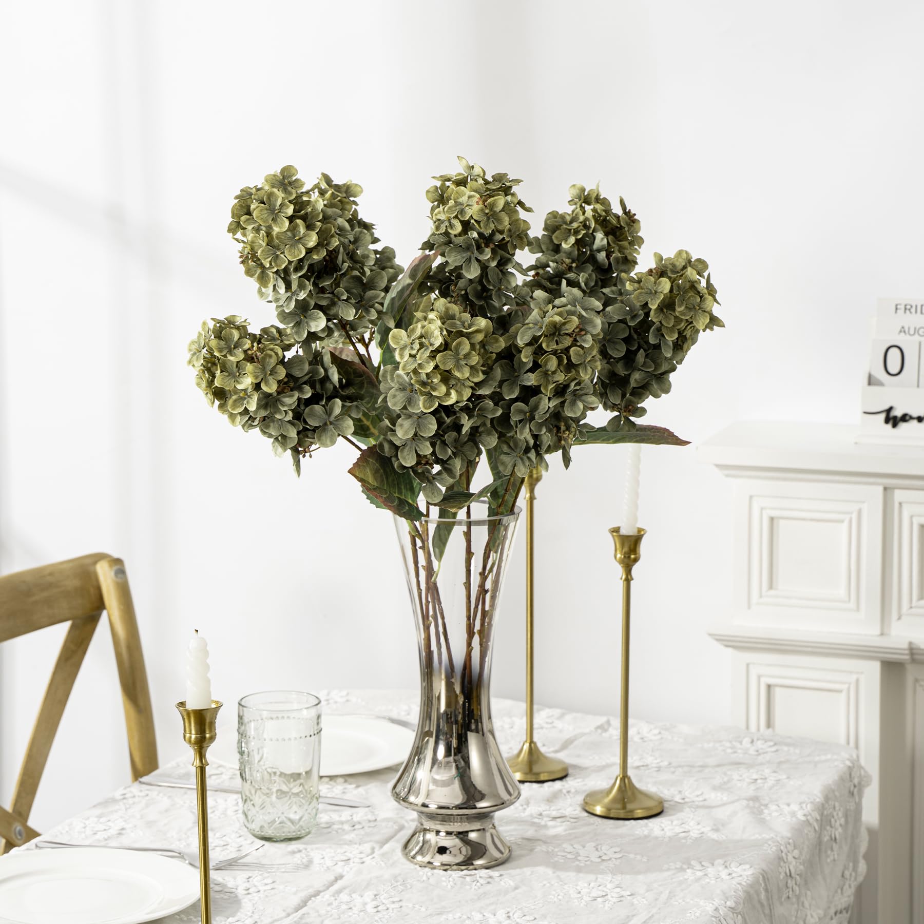 Ttranewsoo Green Hydrangea leaves detail enhances natural look.