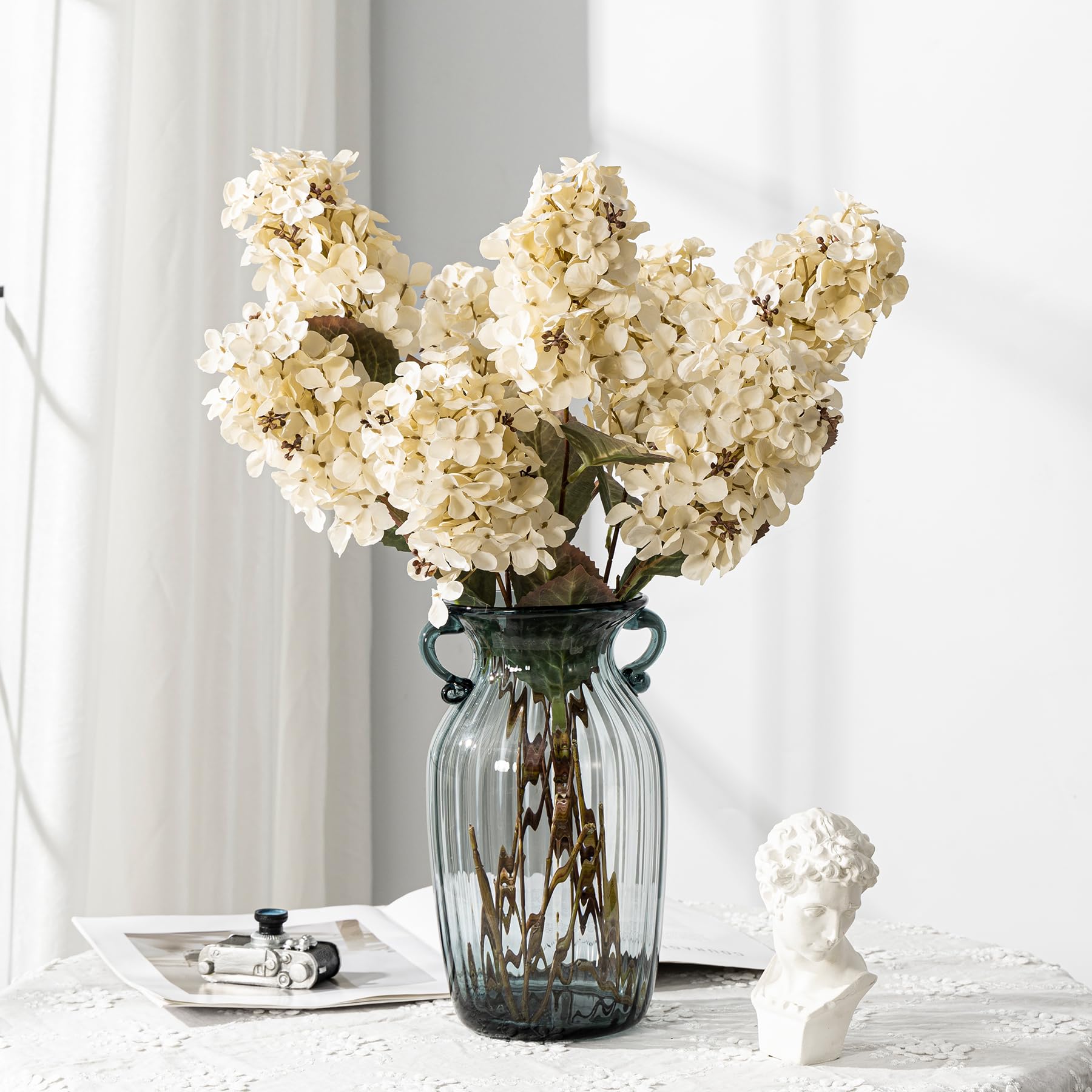 Ttranewsoo hydrangea stems cream white versatile for modern and rustic displays.