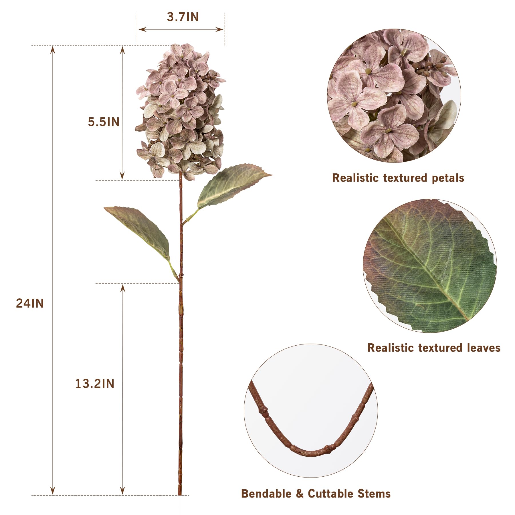 Ttranewsoo hydrangea brown full bloom look enhances any centerpiece.