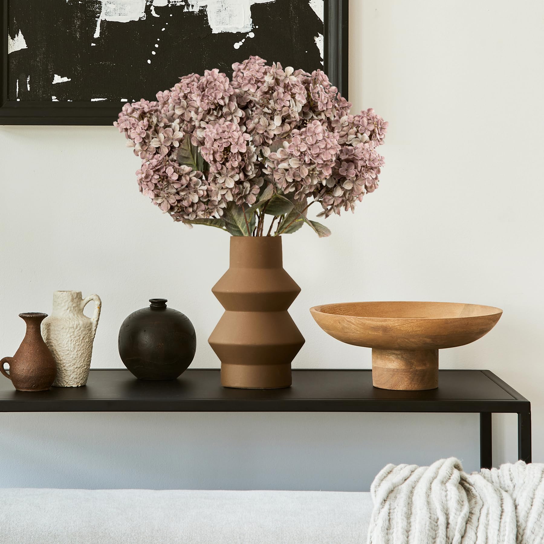 Ttranewsoo hydrangea brown realistic stems for long-lasting color display.