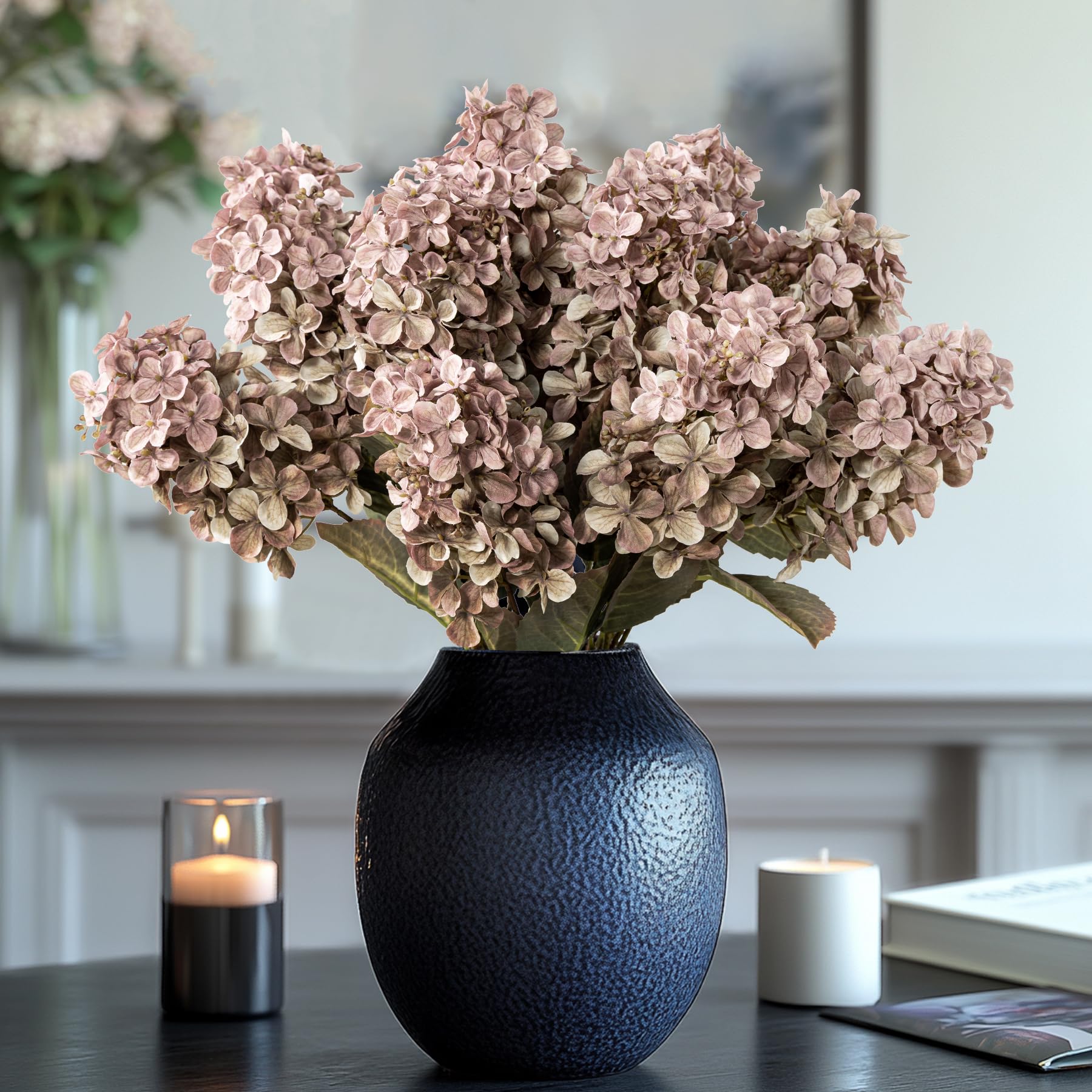 Ttranewsoo hydrangea brown soft petals with lifelike texture for realistic arrangements.