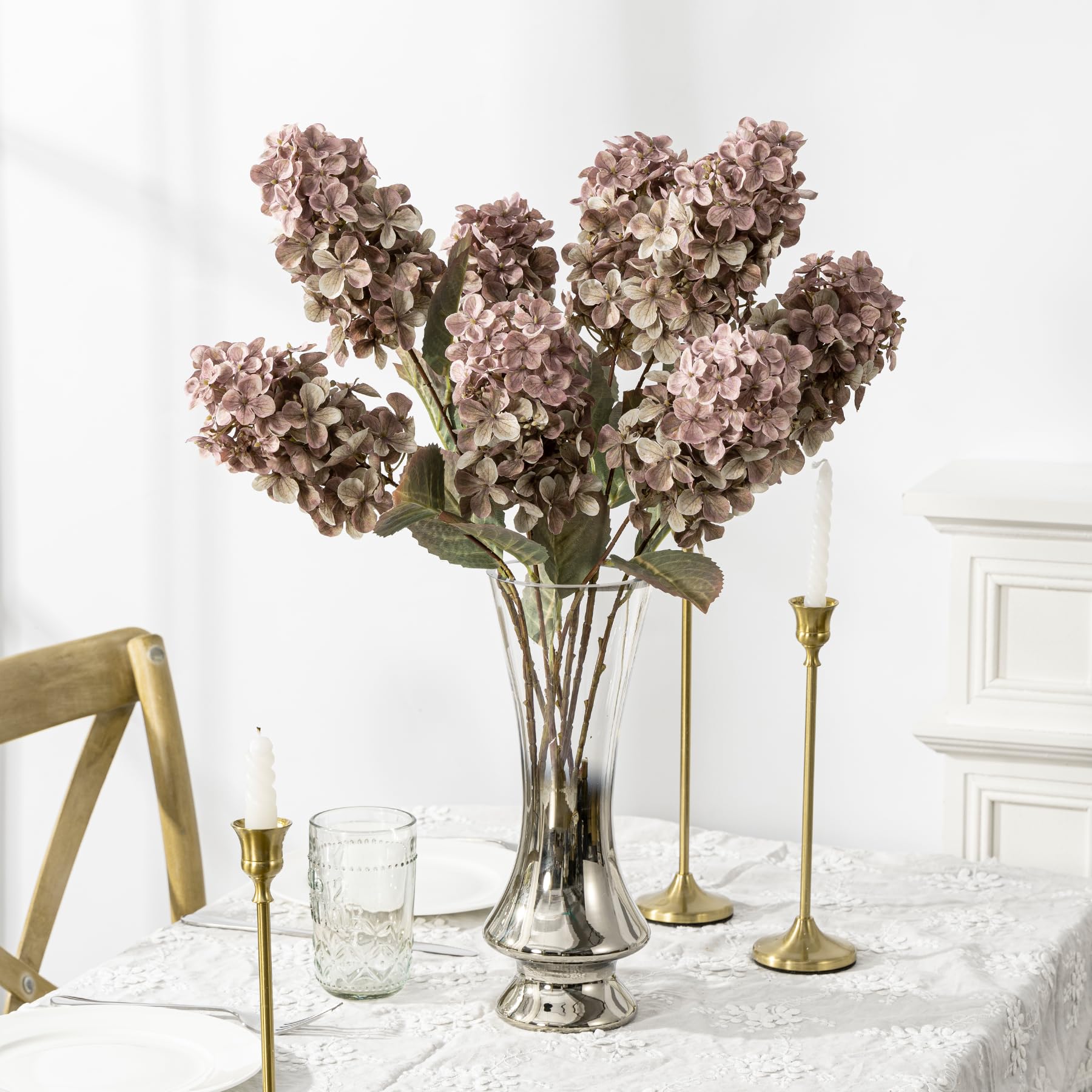 Ttranewsoo hydrangea brown texture detail adds depth to decor.