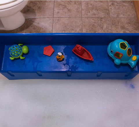 Tub Topper reduces bath-time mess and clutter for calmer routines