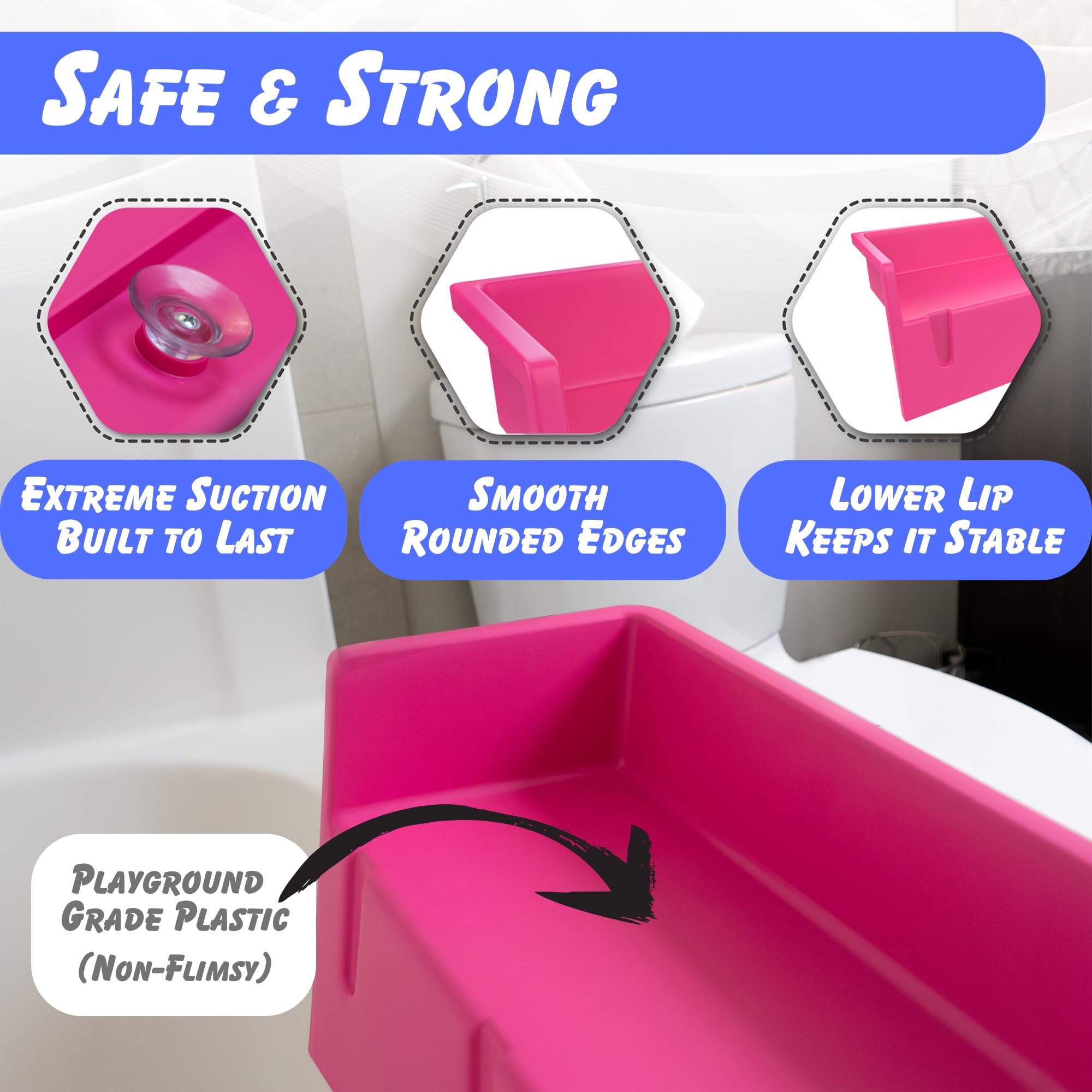 Tub Topper pink, made in USA, built for daily bath play and durability.