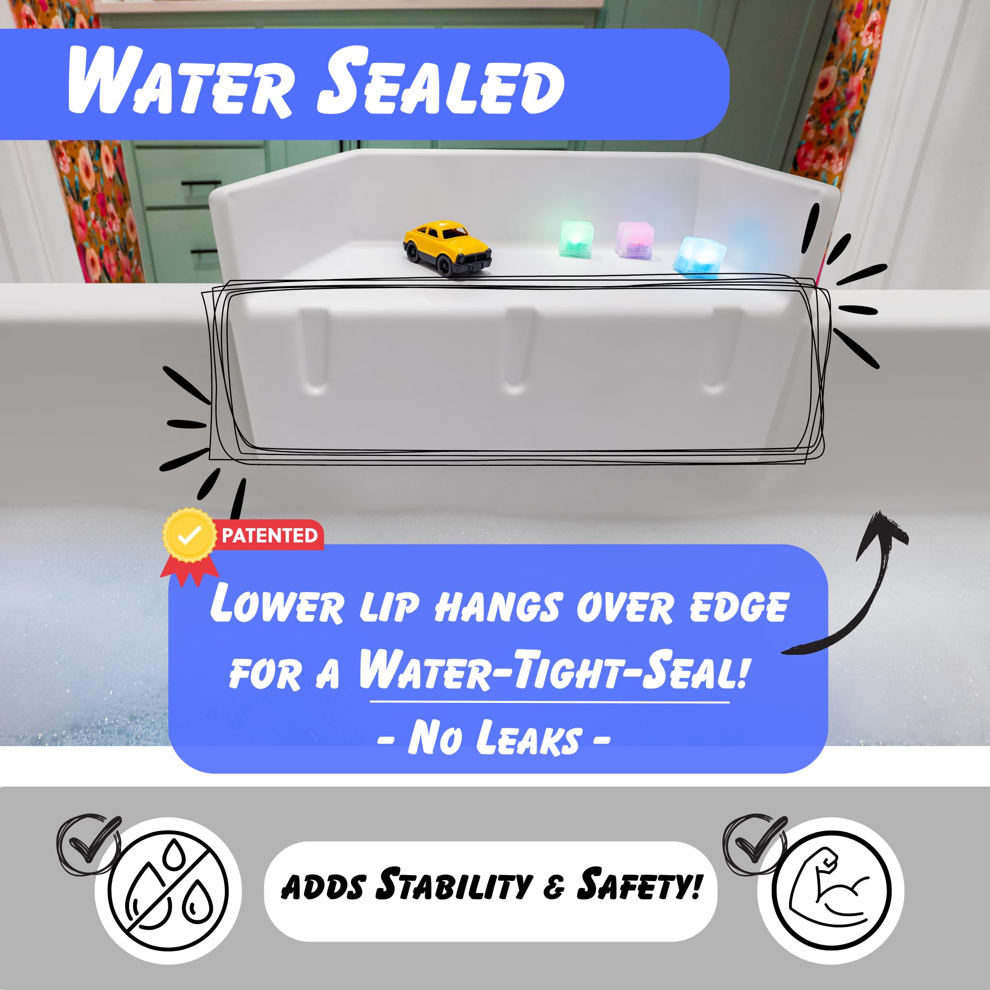 Tub Topper Mini BPA-free USA-made material for safer baths.